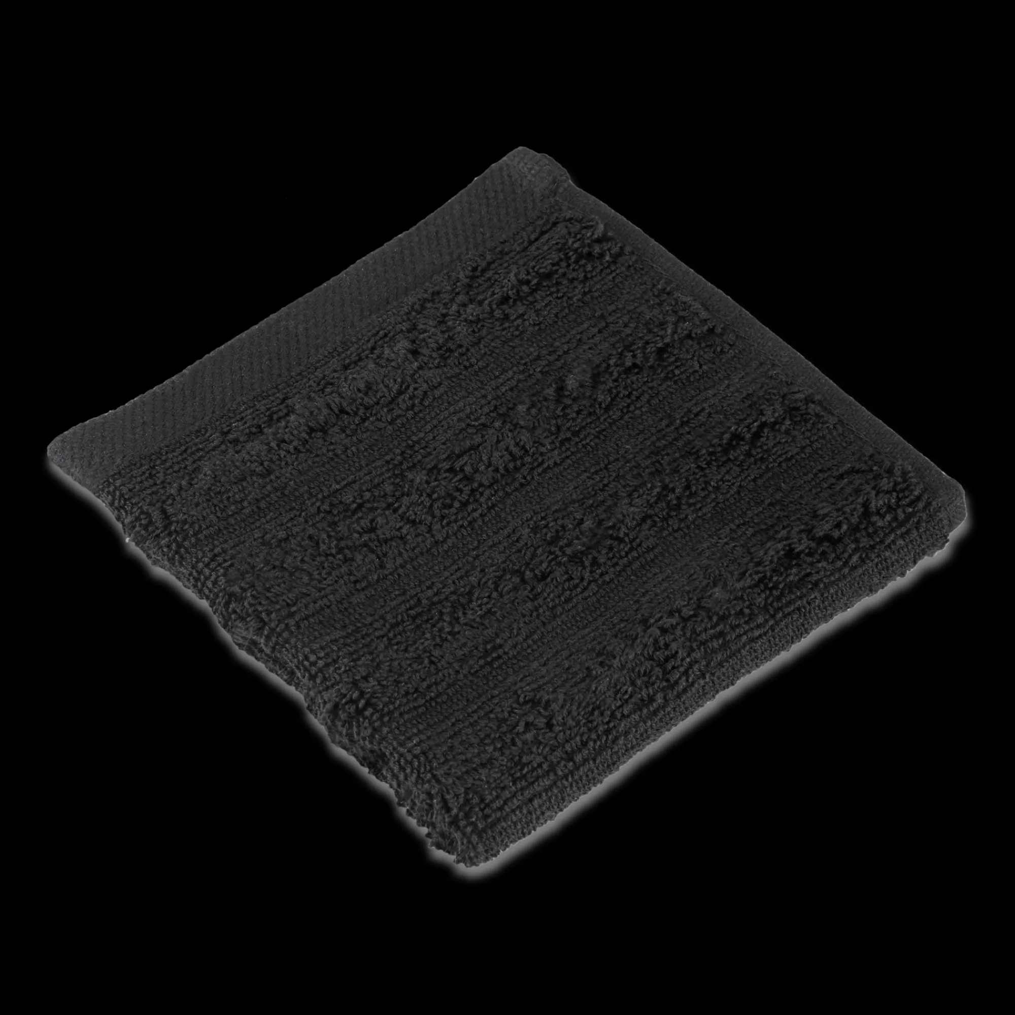 Outlet Bouclair Black Ribbed Washcloth