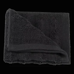 Outlet Bouclair Black Ribbed Washcloth