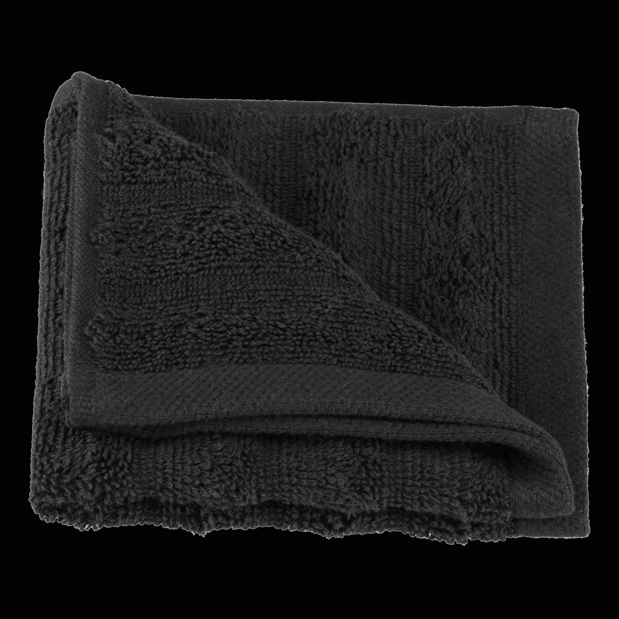Outlet Bouclair Black Ribbed Washcloth