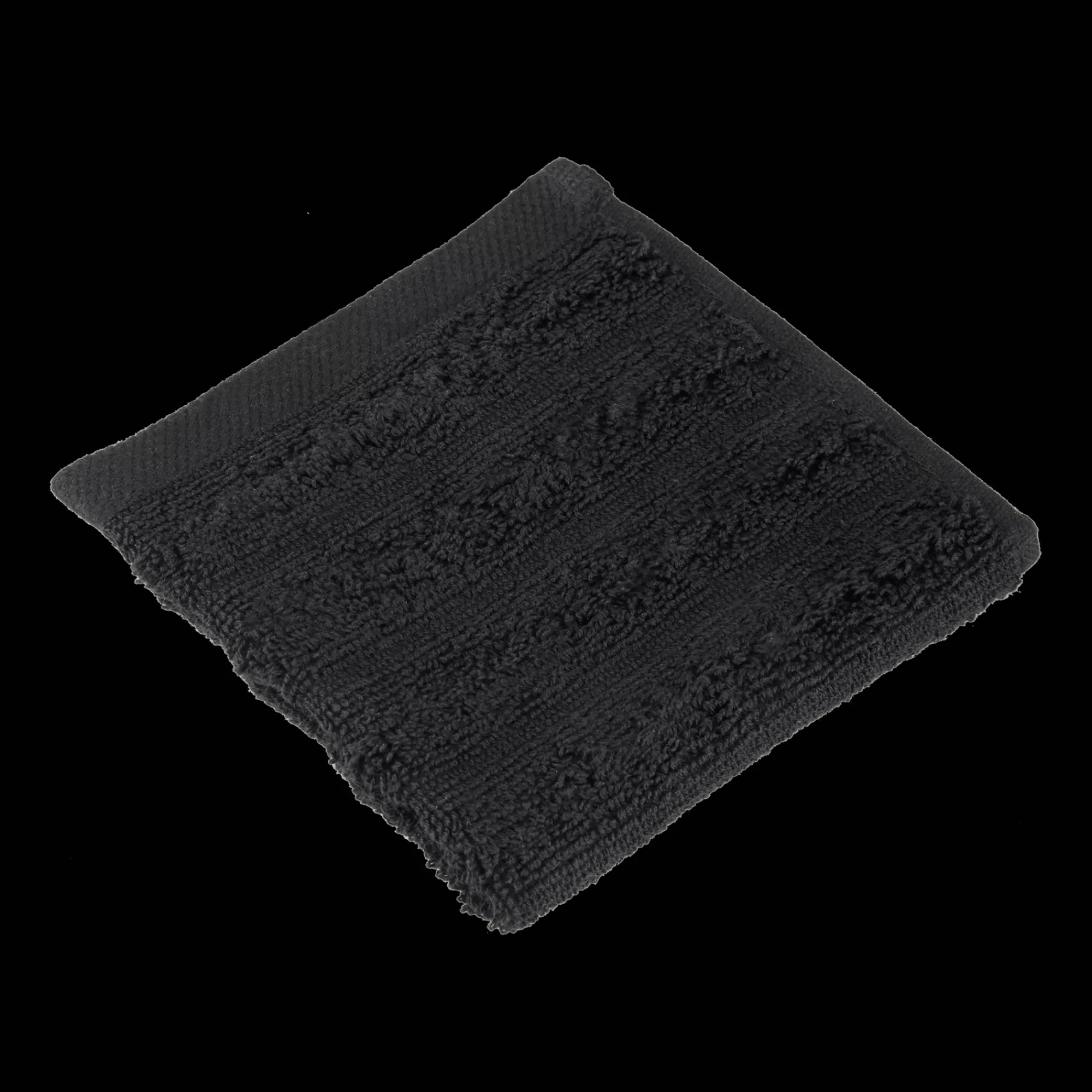 Outlet Bouclair Black Ribbed Washcloth