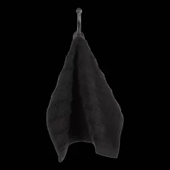 Outlet Bouclair Black Ribbed Washcloth