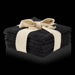 Best Bouclair Black Set of 6 Large Washcloths