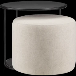 Clearance Bouclair Black Side Table with Ottoman