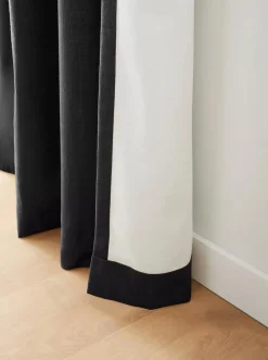 Sale Bouclair Black Taha Rod Pocket Back Tab Blackout Curtain