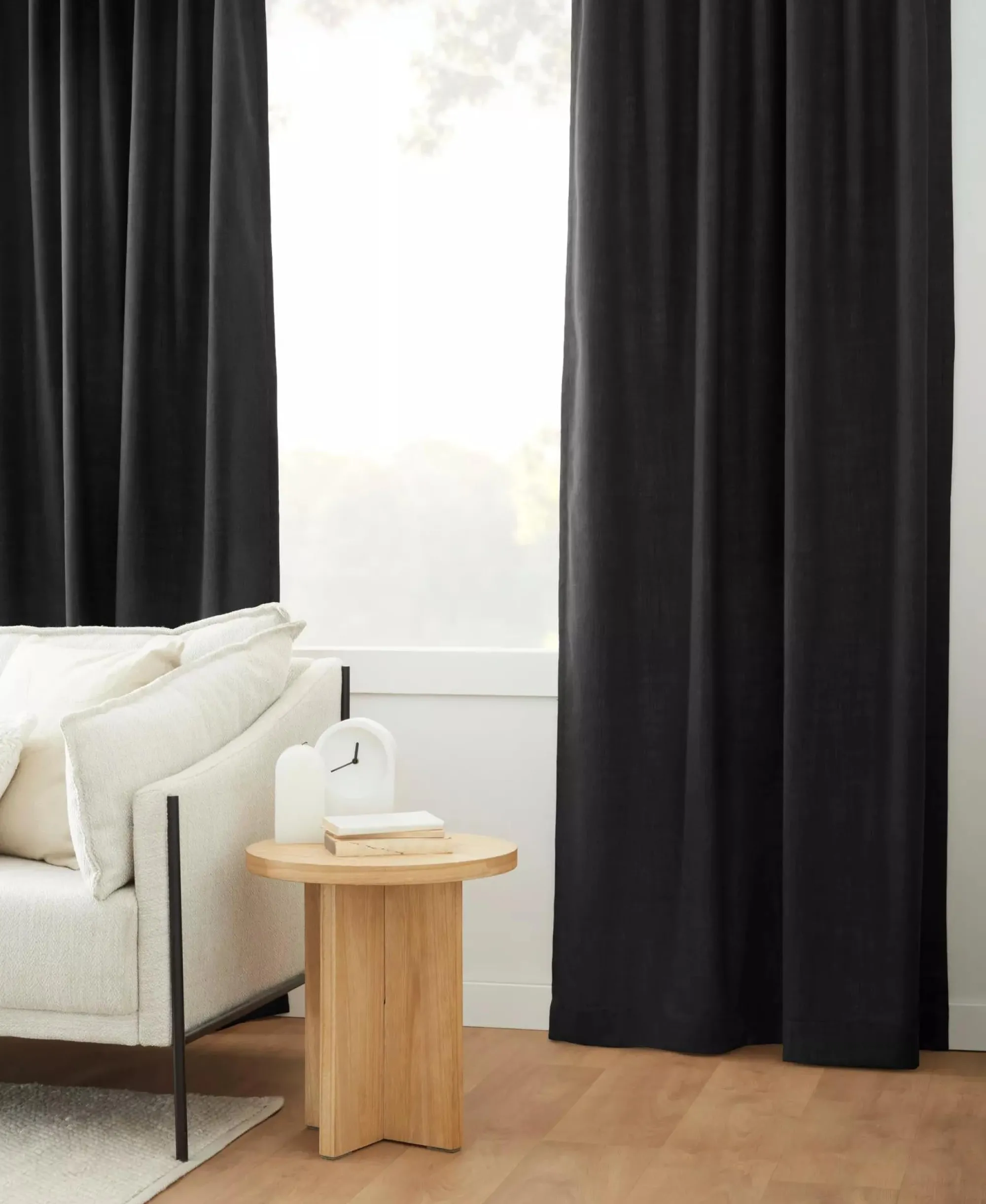 Sale Bouclair Black Taha Rod Pocket Back Tab Blackout Curtain