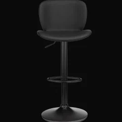 Best Bouclair Black Textured Faux Leather & Metal Adjustable Bar Stool