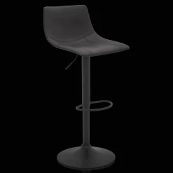 Sale Bouclair Black Textured Faux Leather & Metal Adjustable Bar Stool