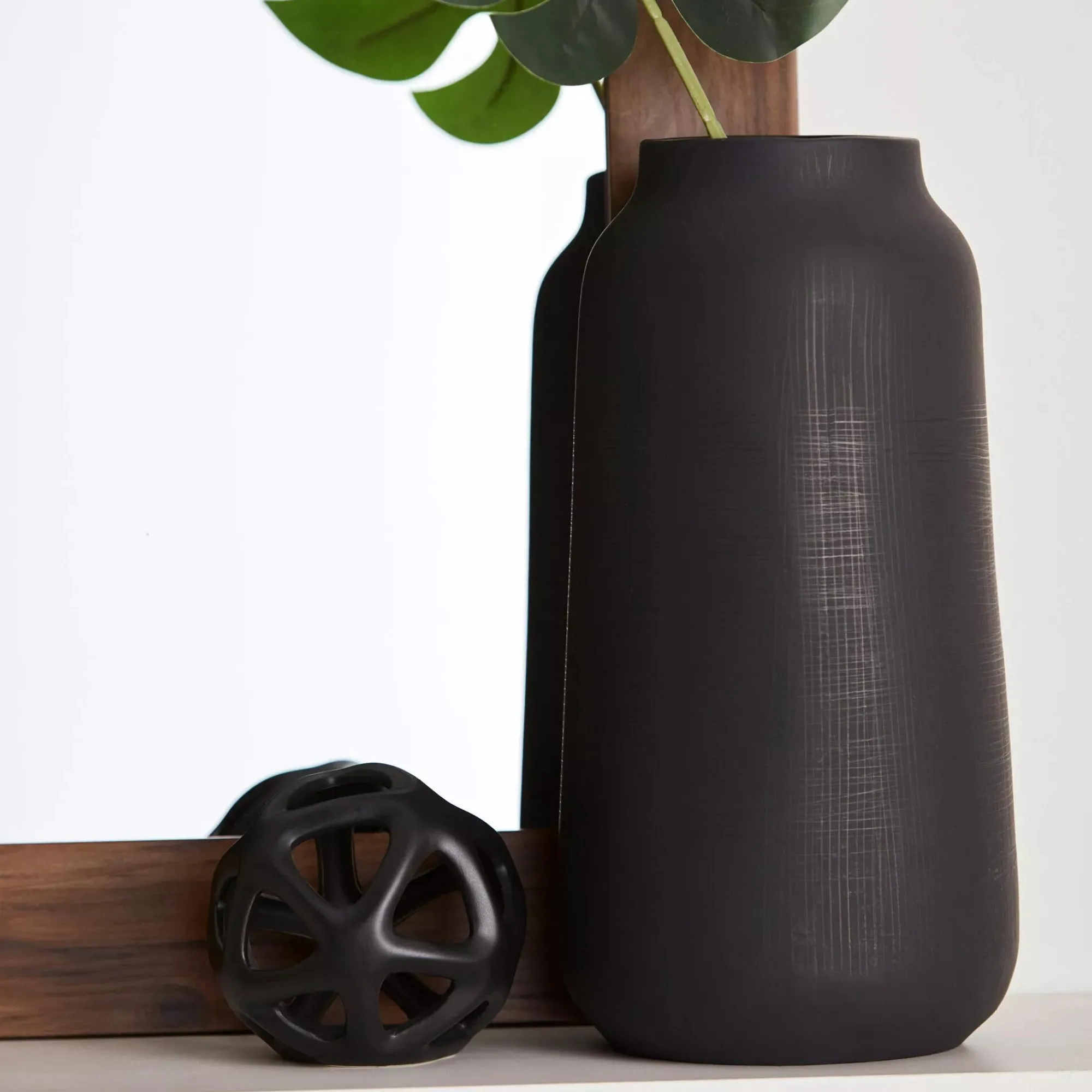 Sale Bouclair Black Textured Vase