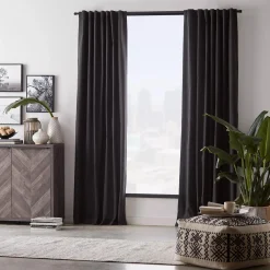 Hot Bouclair Black Vence Blackout Curtain with Hidden Back Tab