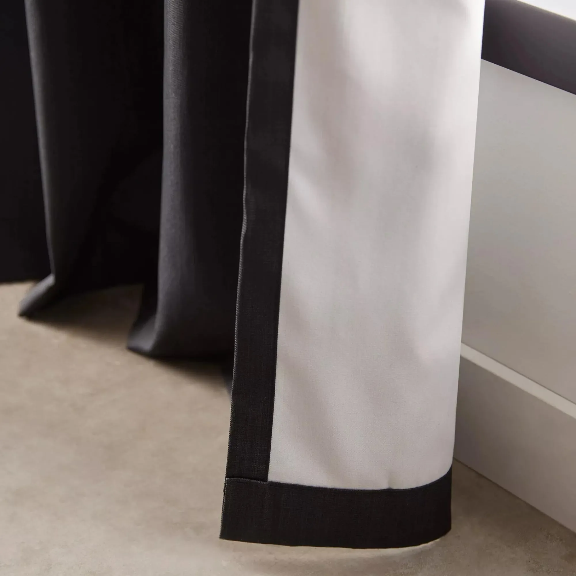 Hot Bouclair Black Vence Blackout Curtain with Hidden Back Tab