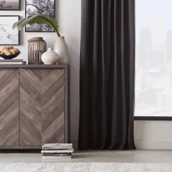 Hot Bouclair Black Vence Blackout Curtain with Hidden Back Tab
