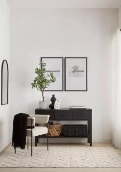 Outlet Bouclair Black Veneer 3-Drawer Console