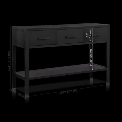 Outlet Bouclair Black Veneer 3-Drawer Console
