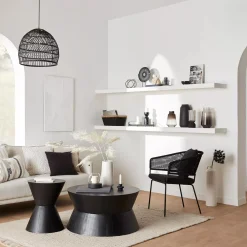 New Bouclair Black Wood Raised Tray