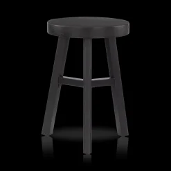 Bouclair Black Wood Stool