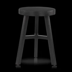 Bouclair Black Wood Stool