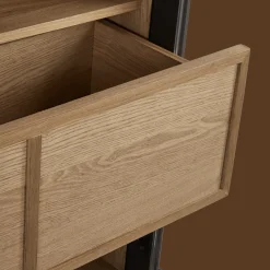 Bouclair Black Wooden Buffet with Glass Doors