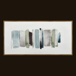 Hot Bouclair Blue Stokes Framed Art