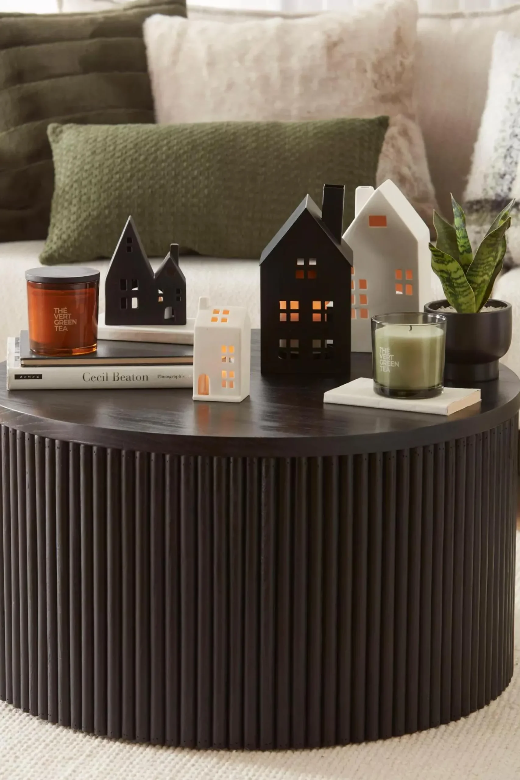 Bouclair Green Tea Candle with Wooden Lid