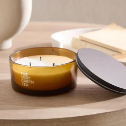 Best Bouclair Green Tea Candle with Wooden Lid