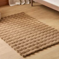 Clearance Bouclair Brown Bubble Faux Fur Rug