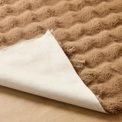 Clearance Bouclair Brown Bubble Faux Fur Rug