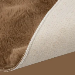 Clearance Bouclair Brown Bubble Faux Fur Rug