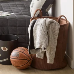 New Bouclair Brown Corduroy Hamper
