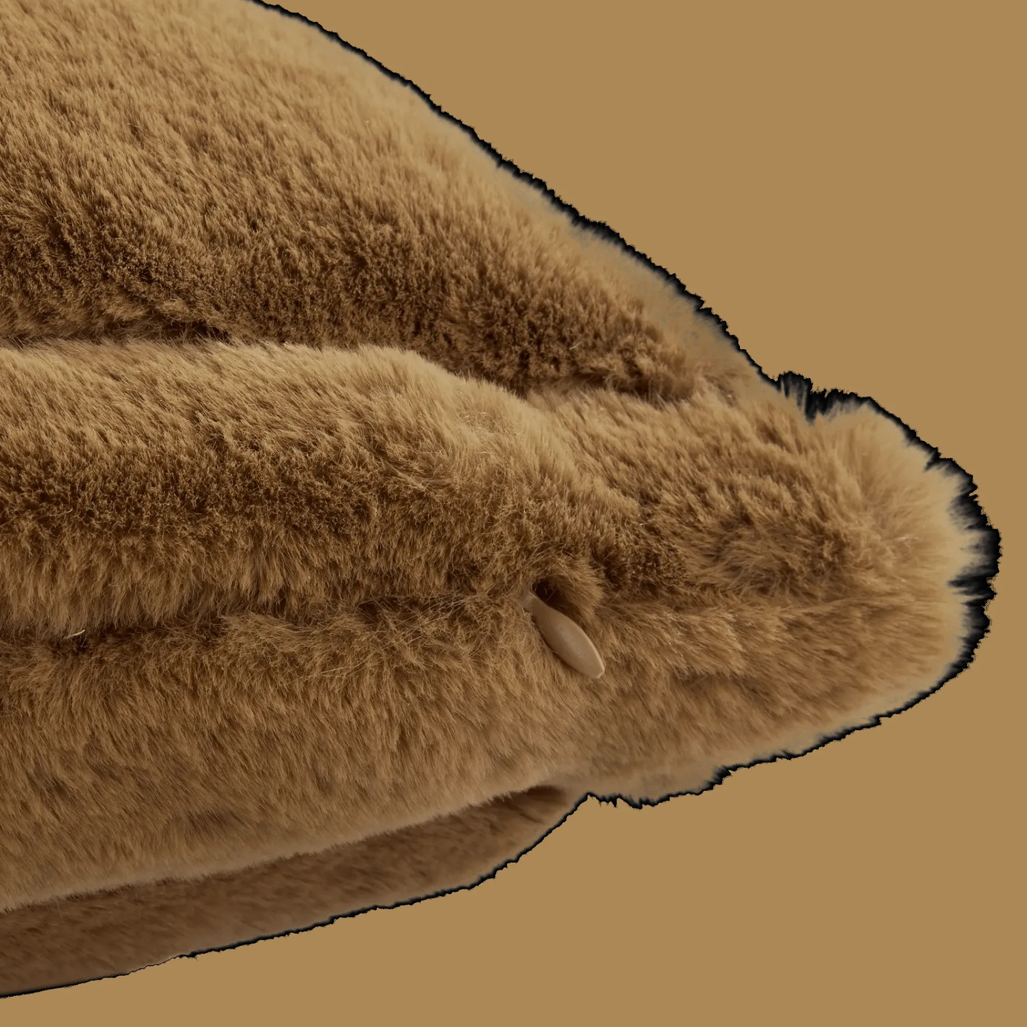 Bouclair Brown Cougar Faux Fur Throw Pillow
