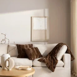 Discount Bouclair Brown Ellyn Faux Fur Throw