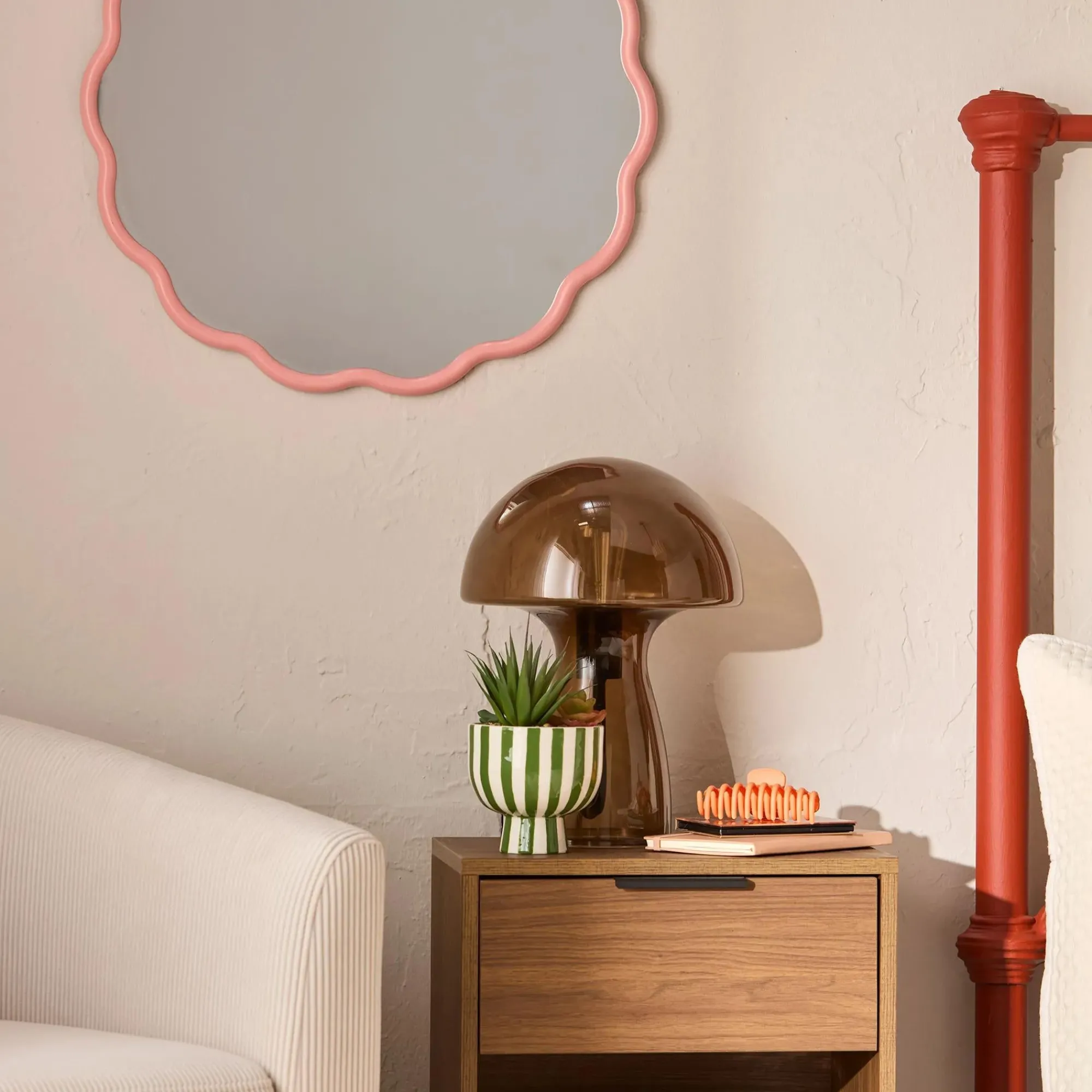 Best Bouclair Brown Glass Mushroom Table Lamp