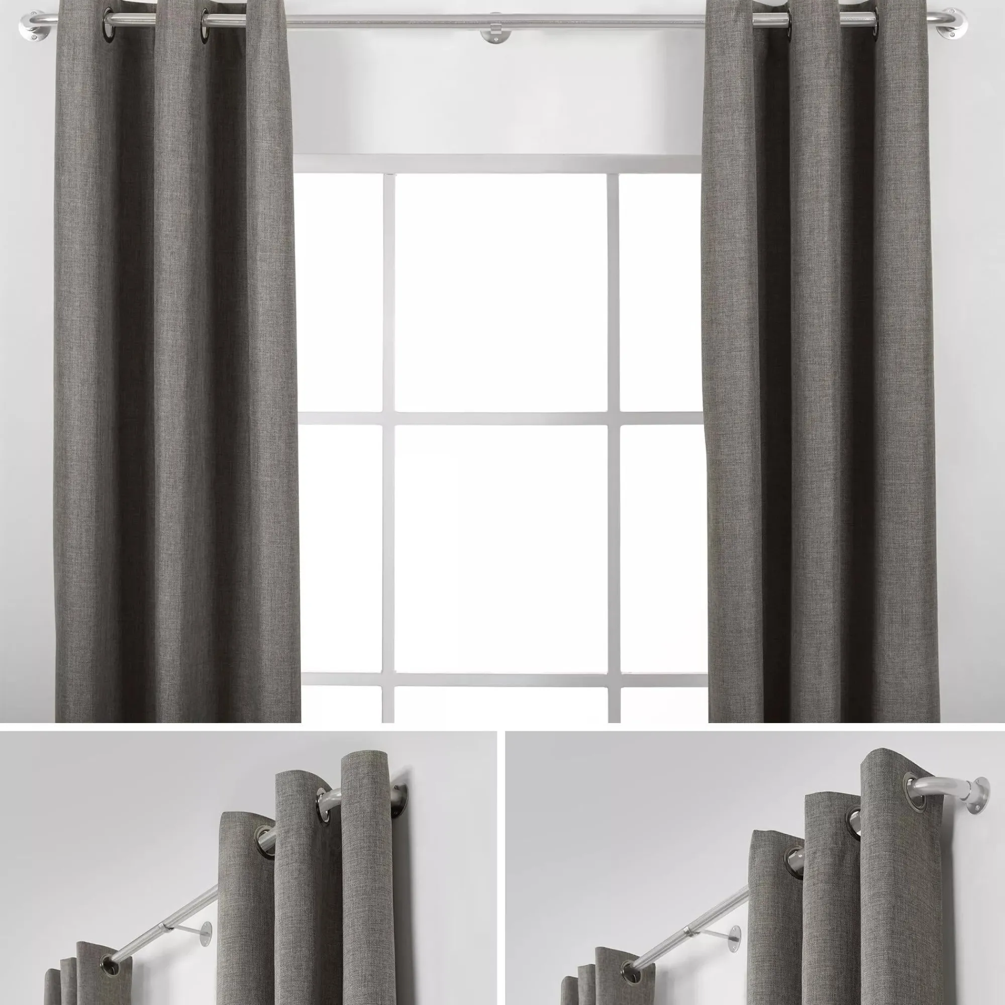 Bouclair Brushed Nickel Blackout Rod Set - Diameter 25/28 mm