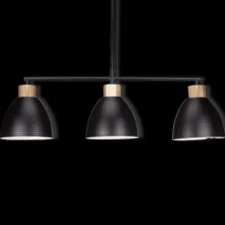 Online Bouclair 3-Bulb Metal and Wood Ceiling Lamp