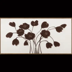 Best Bouclair Burgundy Flowers Framed Oil Painting