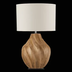 Discount Bouclair Carved Wood Table Lamp
