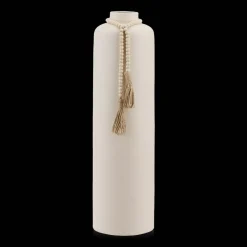 Hot Bouclair Ceramic Floor Vase with Beaded Tassels