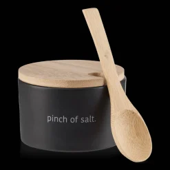 Discount Bouclair Ceramic Salt Jar with Bamboo Lid and Spoon