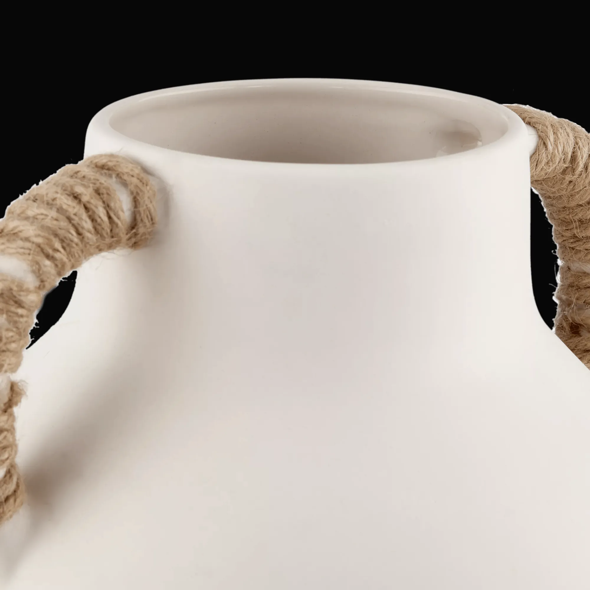 Outlet Bouclair Ceramic Table Vase with Rope on Handles
