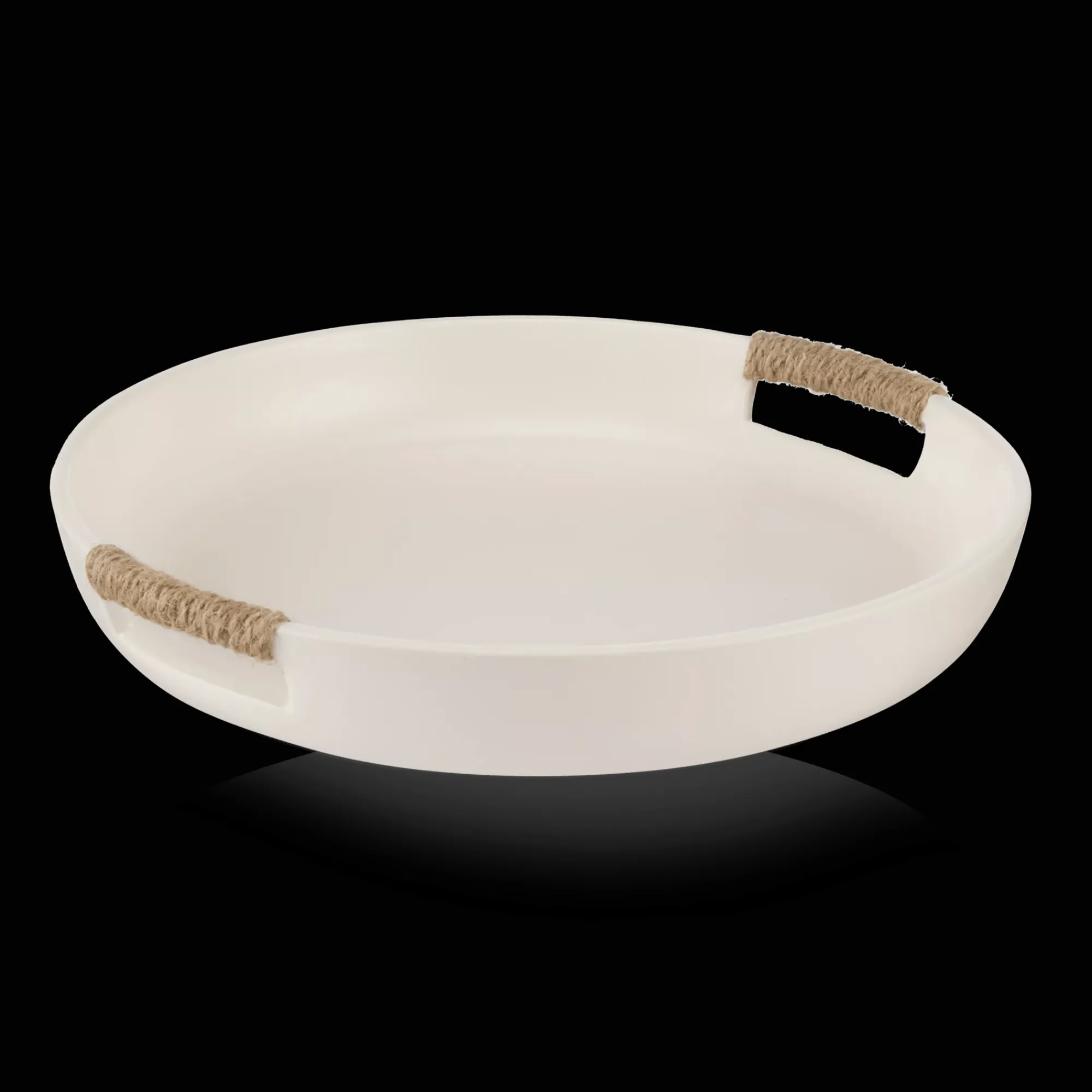 Online Bouclair Ceramic Tray with Rope on Handles