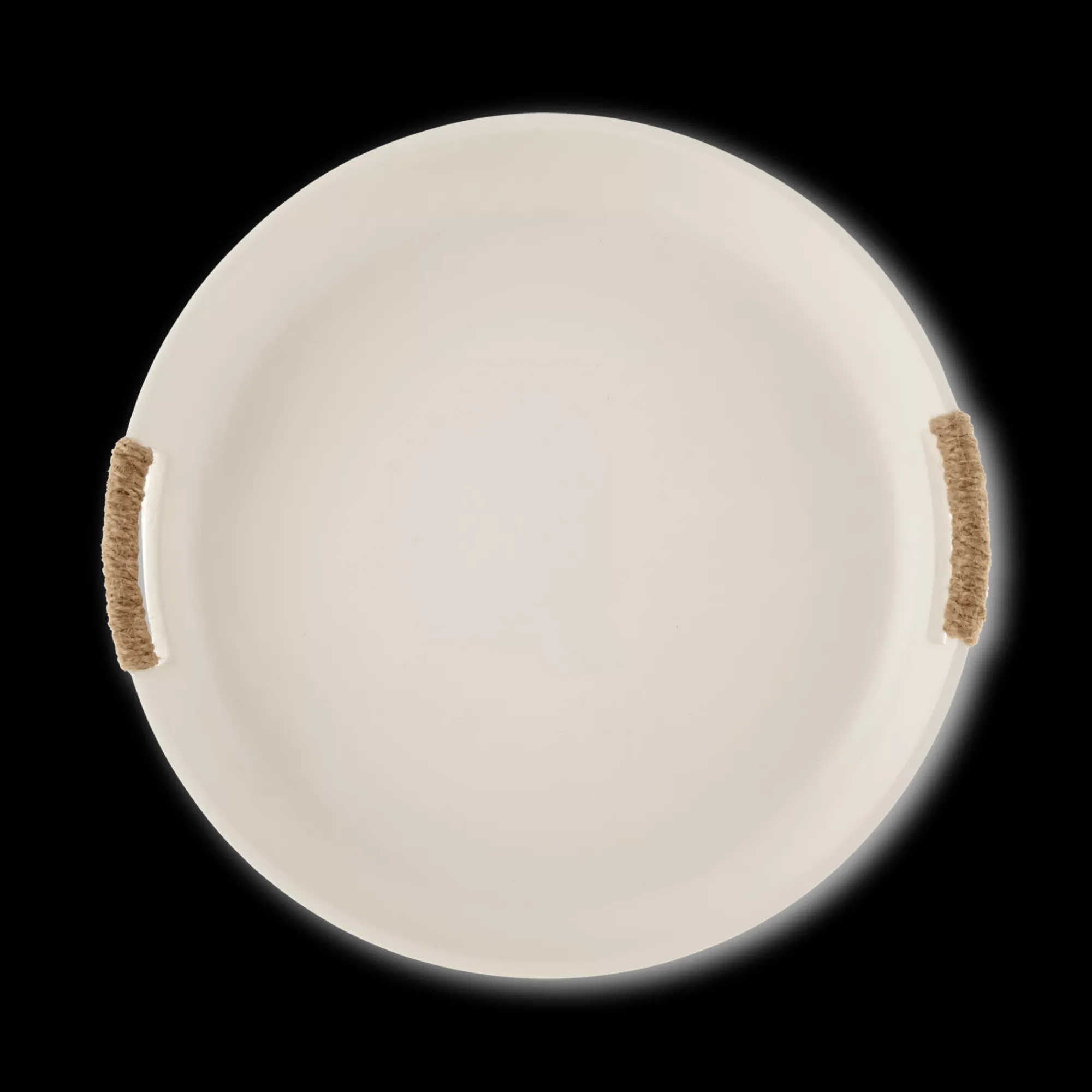 Online Bouclair Ceramic Tray with Rope on Handles
