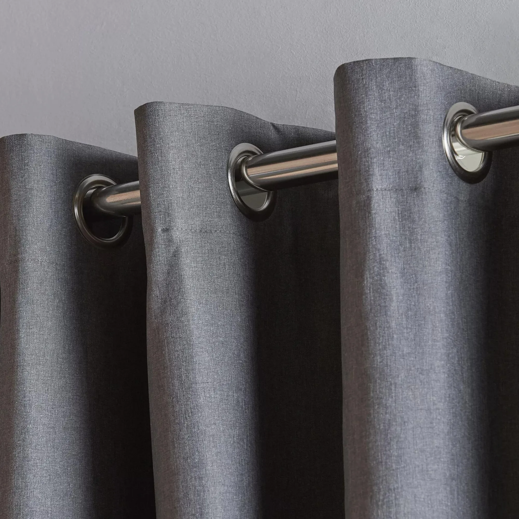 Outlet Bouclair Charcoal Chambray Blackout Curtain