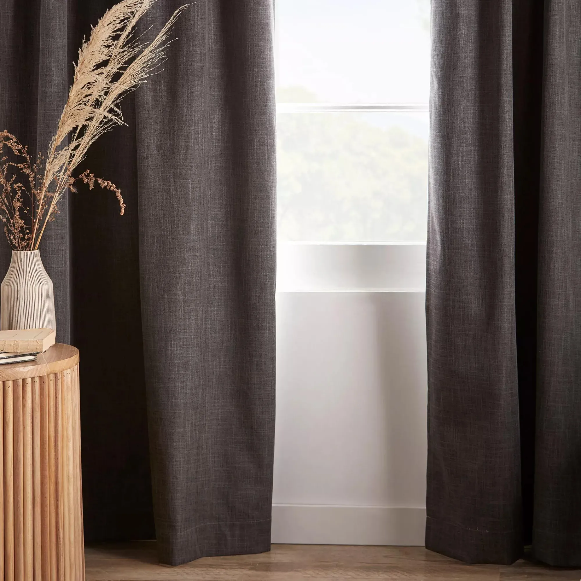 Bouclair Charcoal Chita Back Tab Blackout Curtain