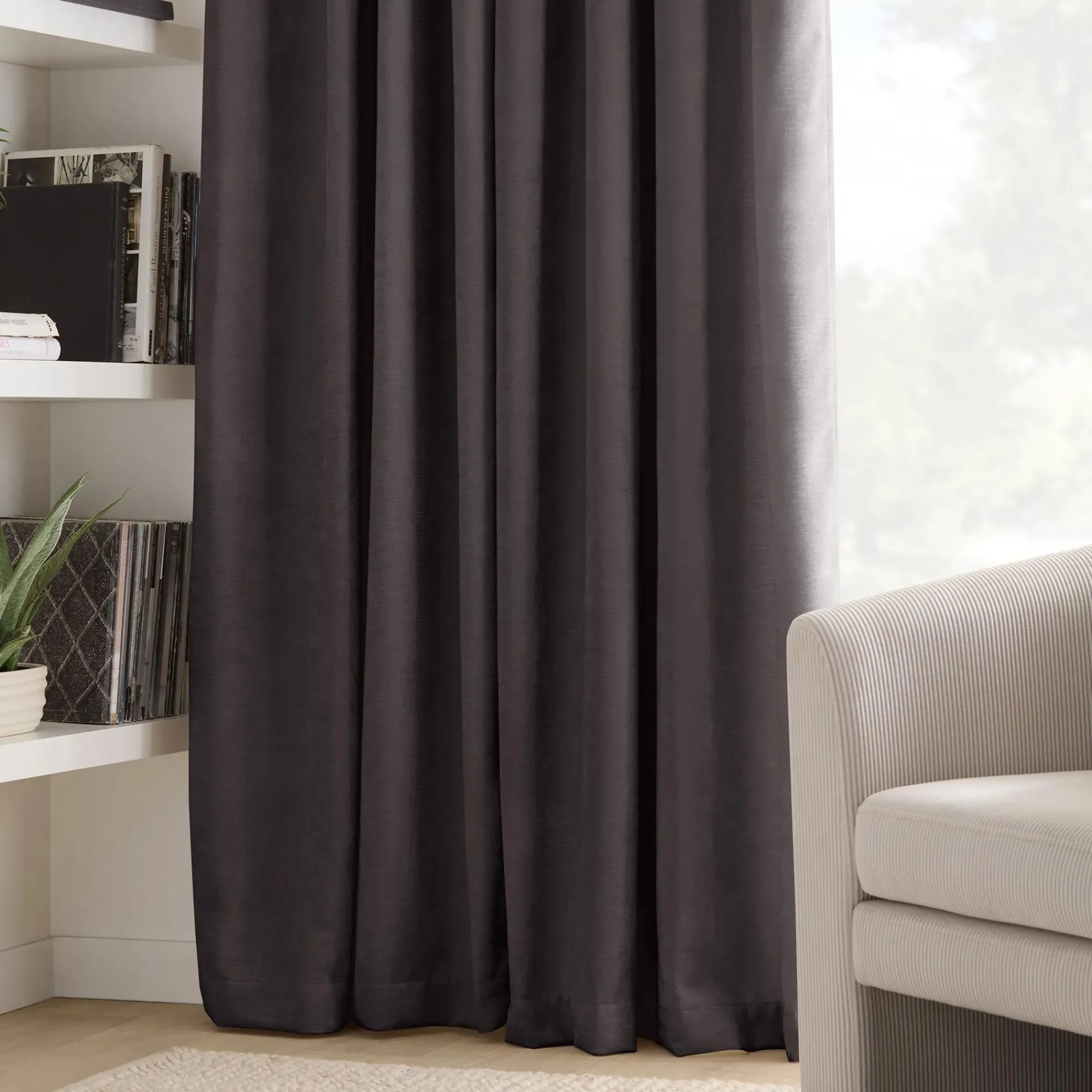 Hot Bouclair Charcoal Emile Panel Curtain