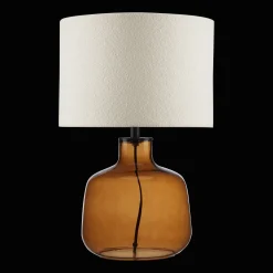 Online Bouclair Cognac Transparent Glass Table Lamp with Shade