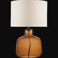 Online Bouclair Cognac Transparent Glass Table Lamp with Shade
