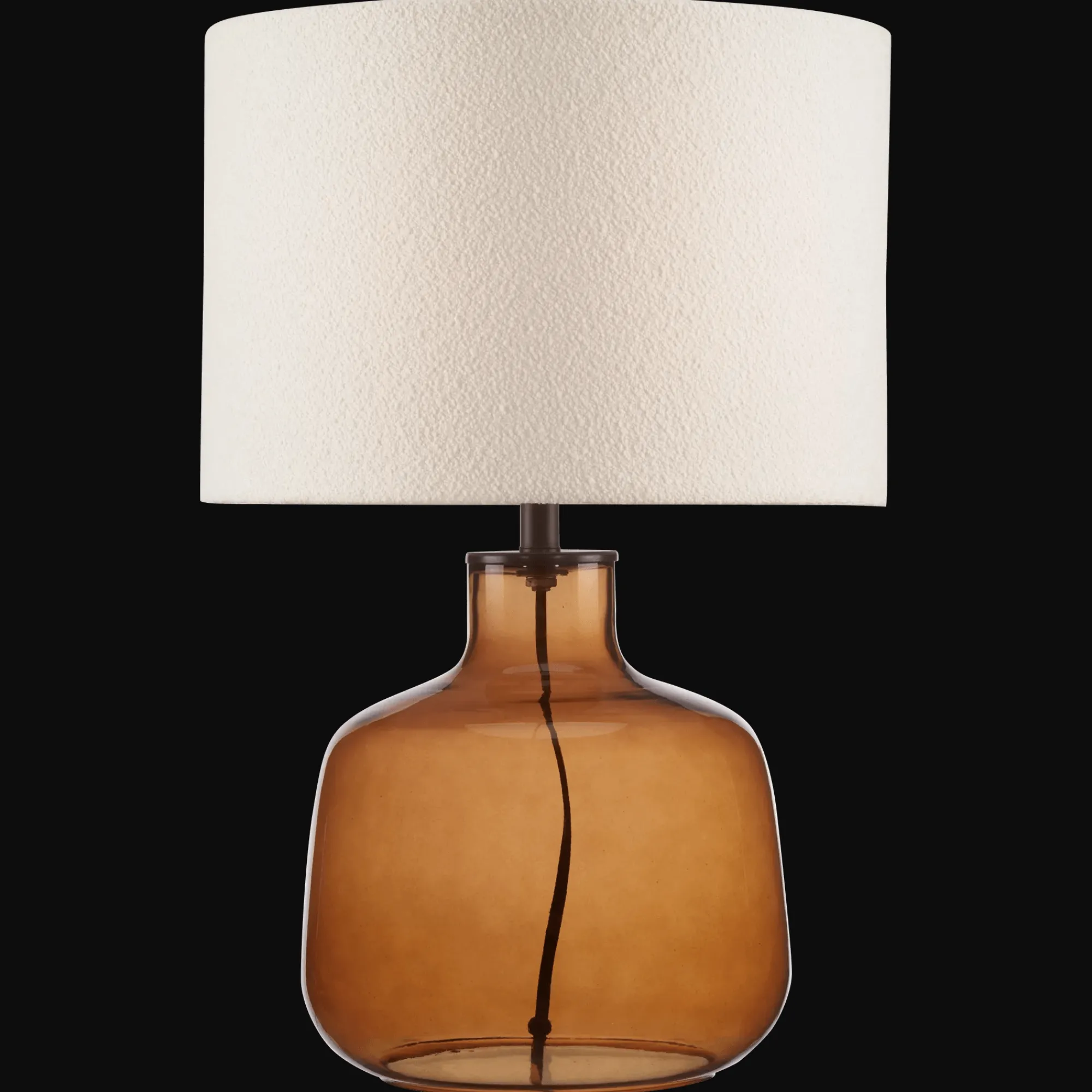 Online Bouclair Cognac Transparent Glass Table Lamp with Shade