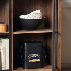 Outlet Bouclair Compost Rustic Metal Bin