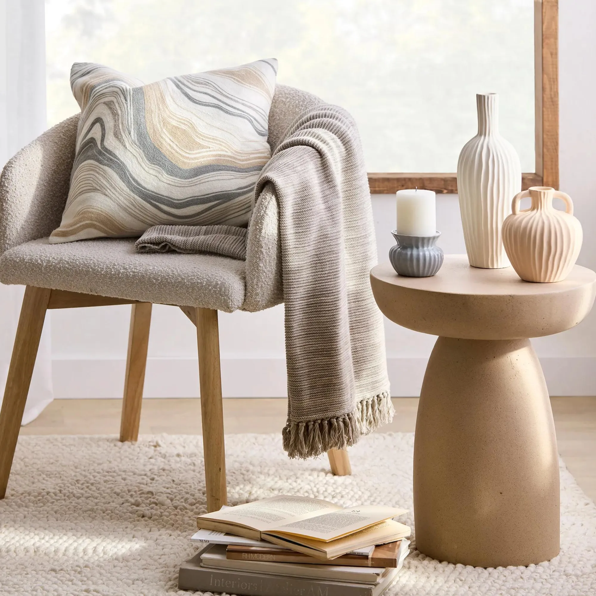 Clearance Bouclair Concrete Effect Side Table