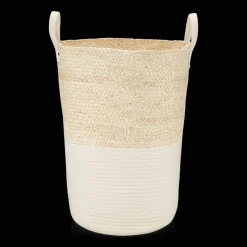 Outlet Bouclair Corn Fiber and Cotton Rope Hamper