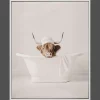 Best Bouclair Cow in Bath Framed Canvas